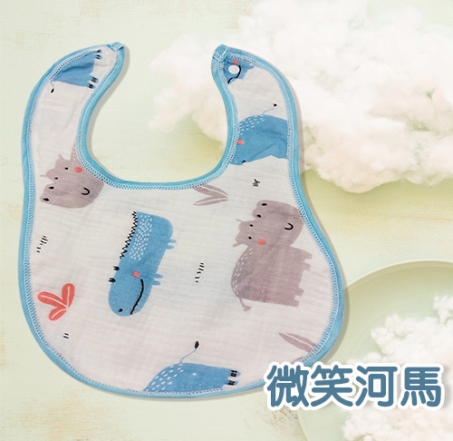 八層紗純棉皺布圍兜